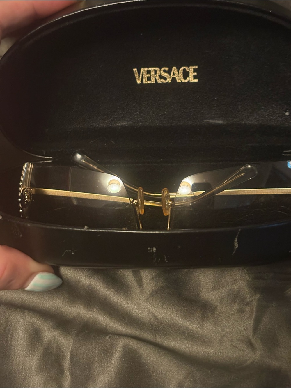 Rimless Gold Tone Versace N29 Sunglasses- No scratches!